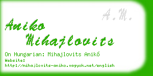 aniko mihajlovits business card