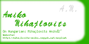 aniko mihajlovits business card